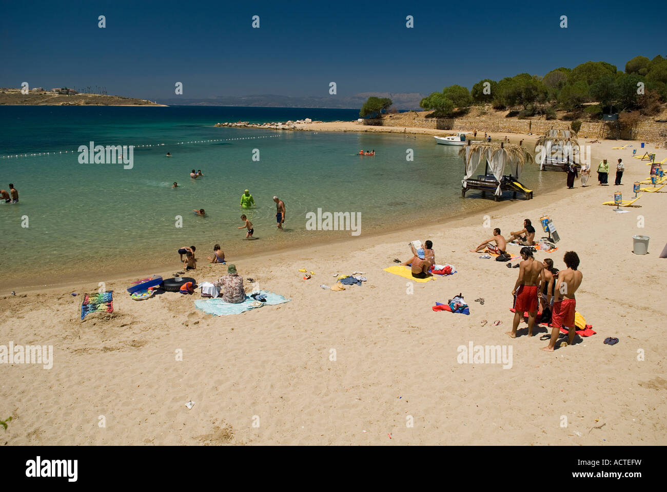 Spiaggia di Cesme Izmir, Turchia Foto Stock