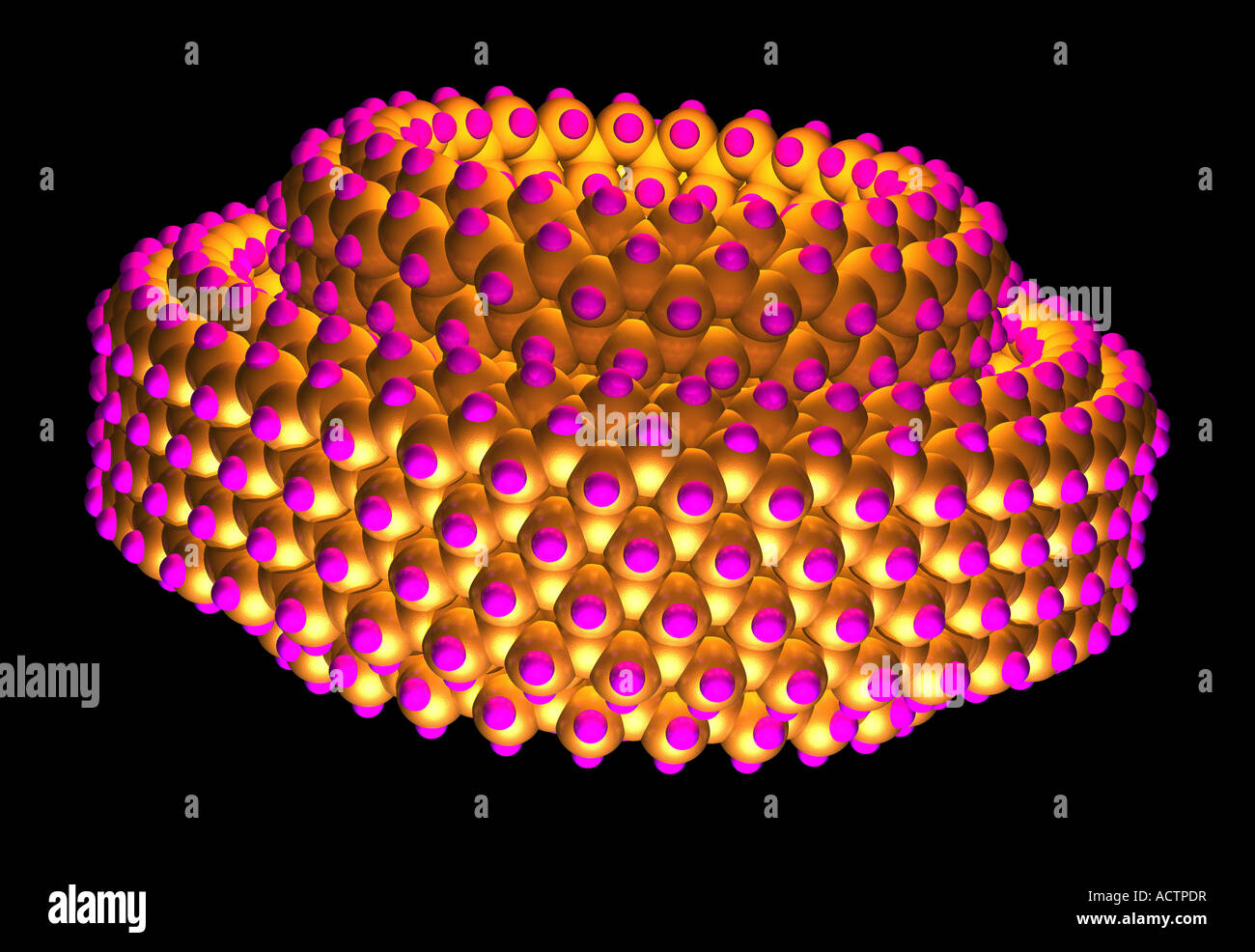 3D generata da computer di modello a base idrocarburica cuscinetto di nanotecnologia Foto Stock