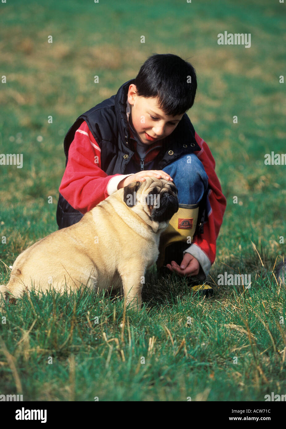 Persone bambino con Pet Foto Stock