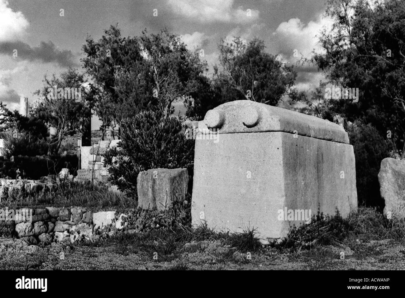 Sarcofago fenicio libano Foto Stock