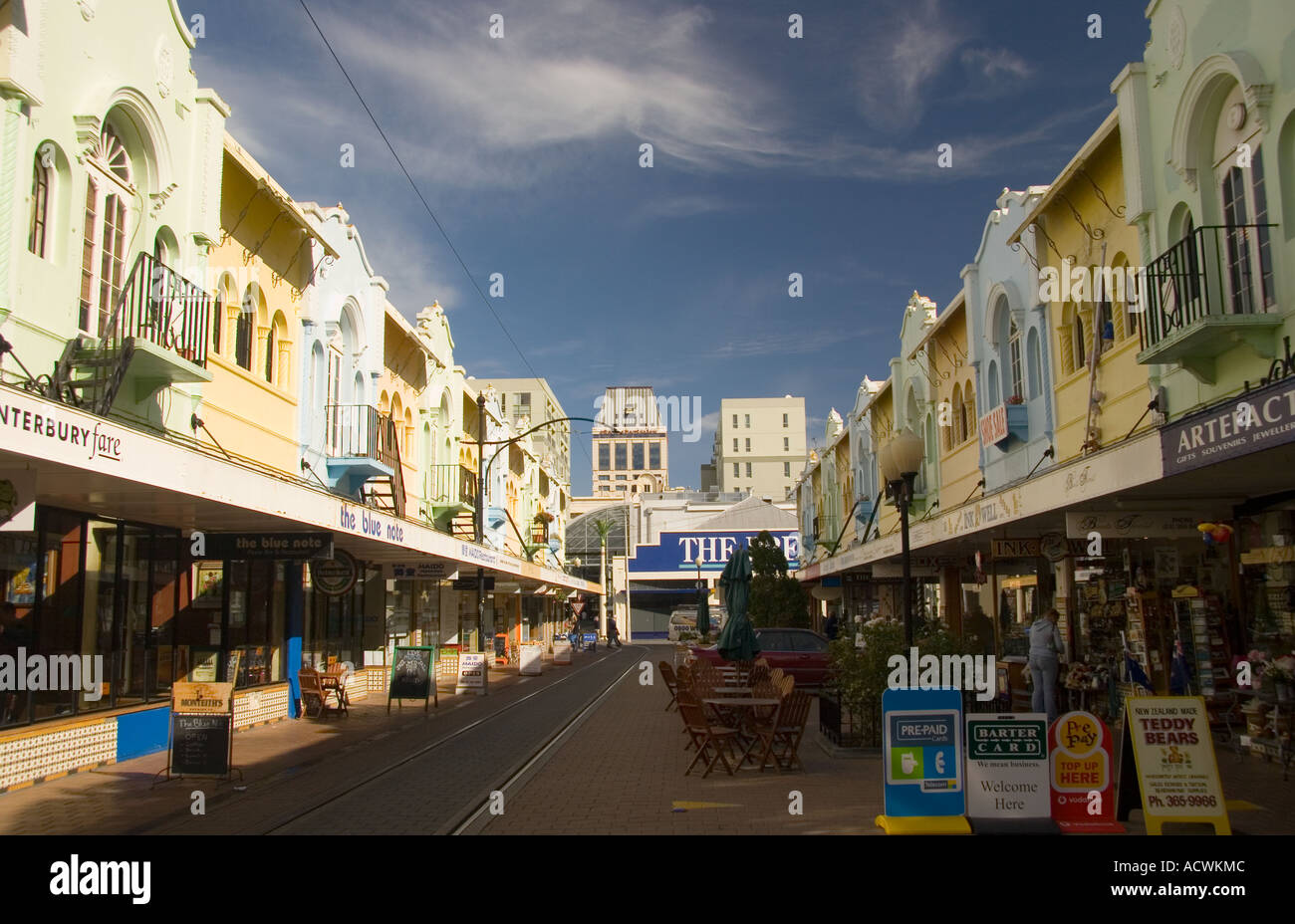 Via dello shopping di New Regent Street Christchurch Nuova Zelanda Foto Stock