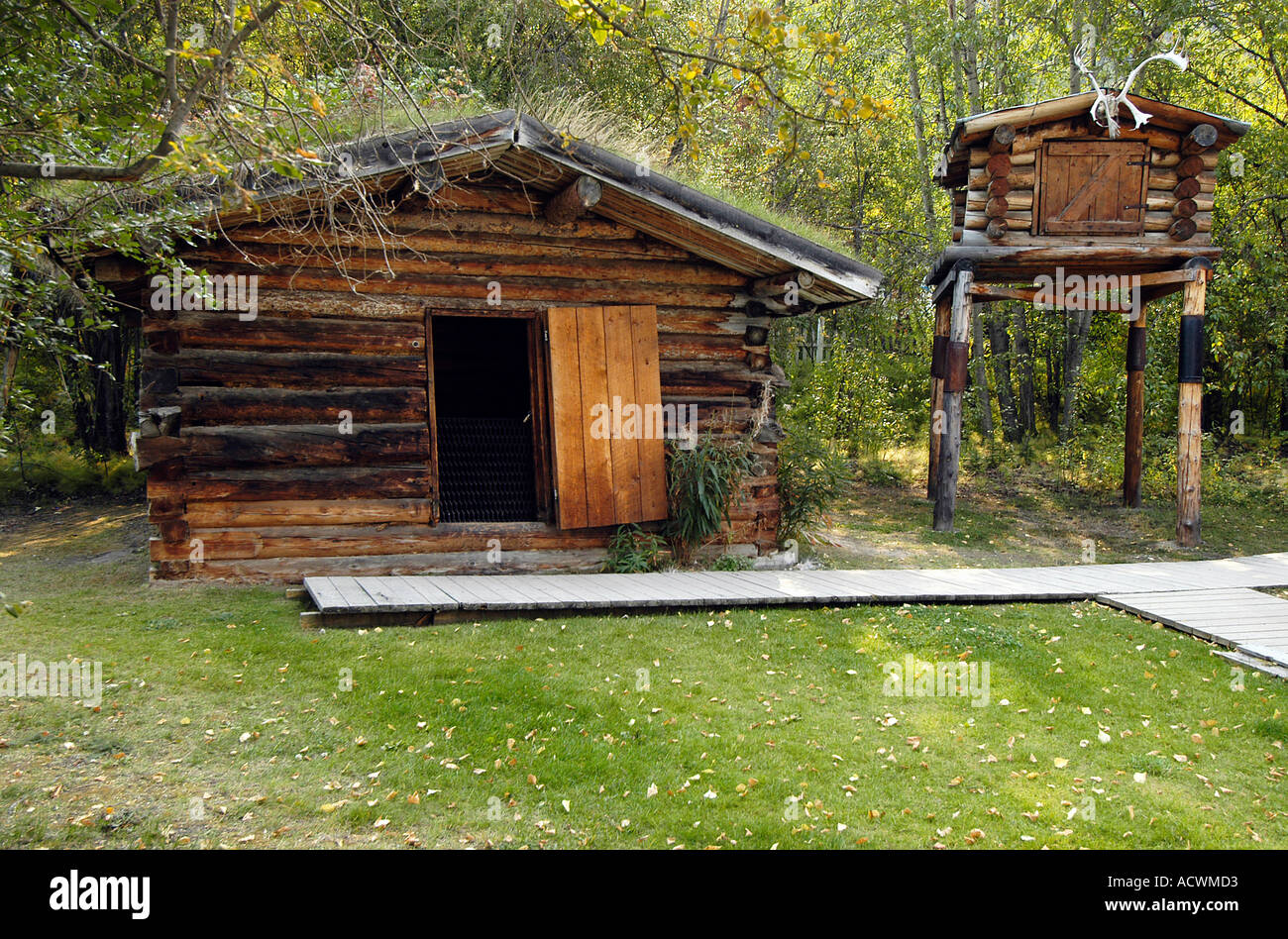 Jack London cabina a Dawson City Foto Stock
