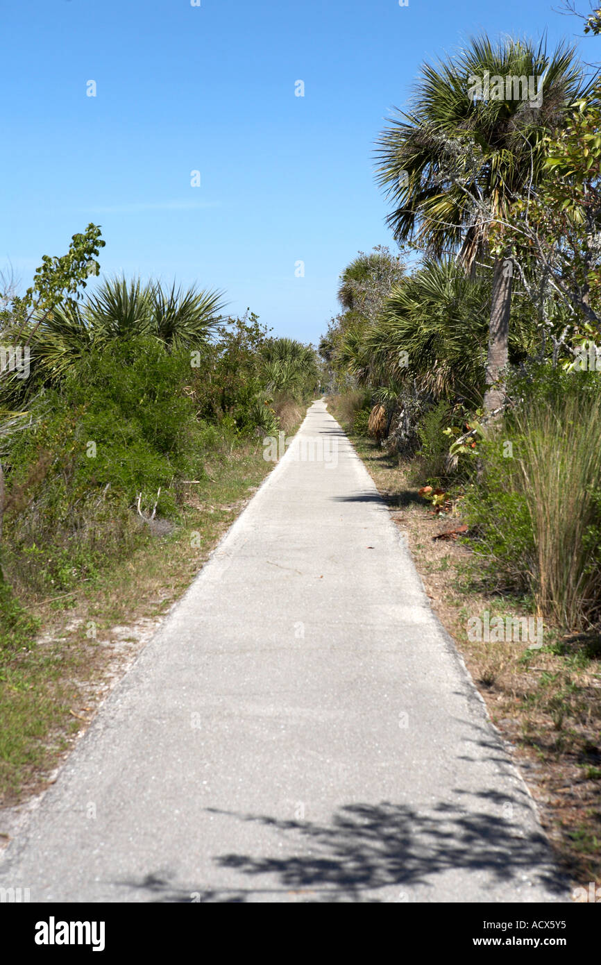 Visualizza in basso un deserto percorso ciclo Sanibel Island florida usa stati uniti Foto Stock