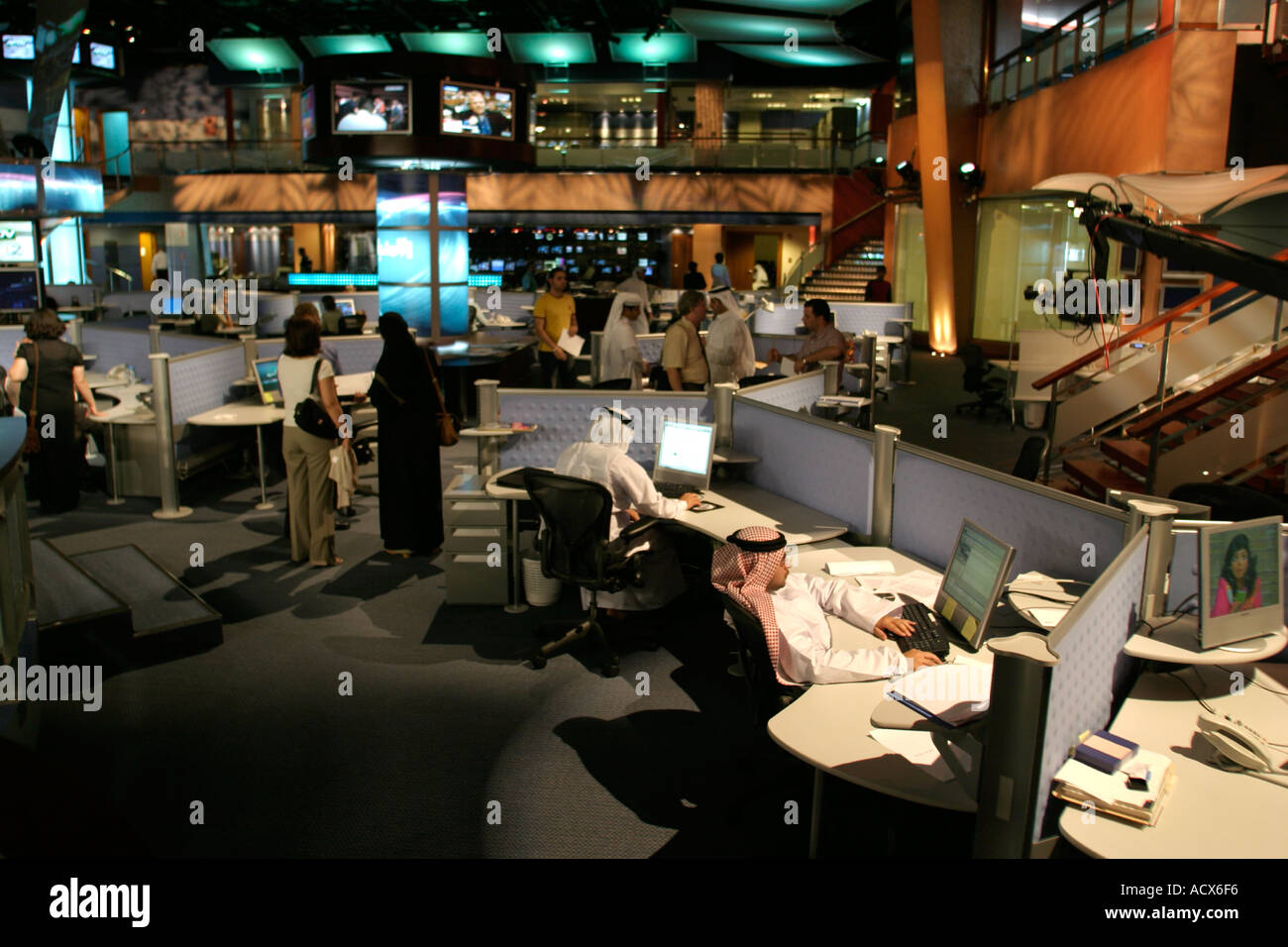 La sala stampa della televisione di Dubai Foto Stock