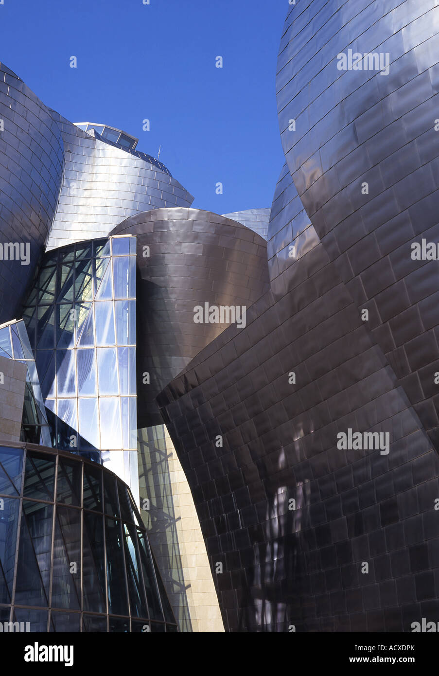 Museo Guggenheim Bilbao Dettaglio di titanio esterno Euskadi Paesi baschi Spagna Foto Stock