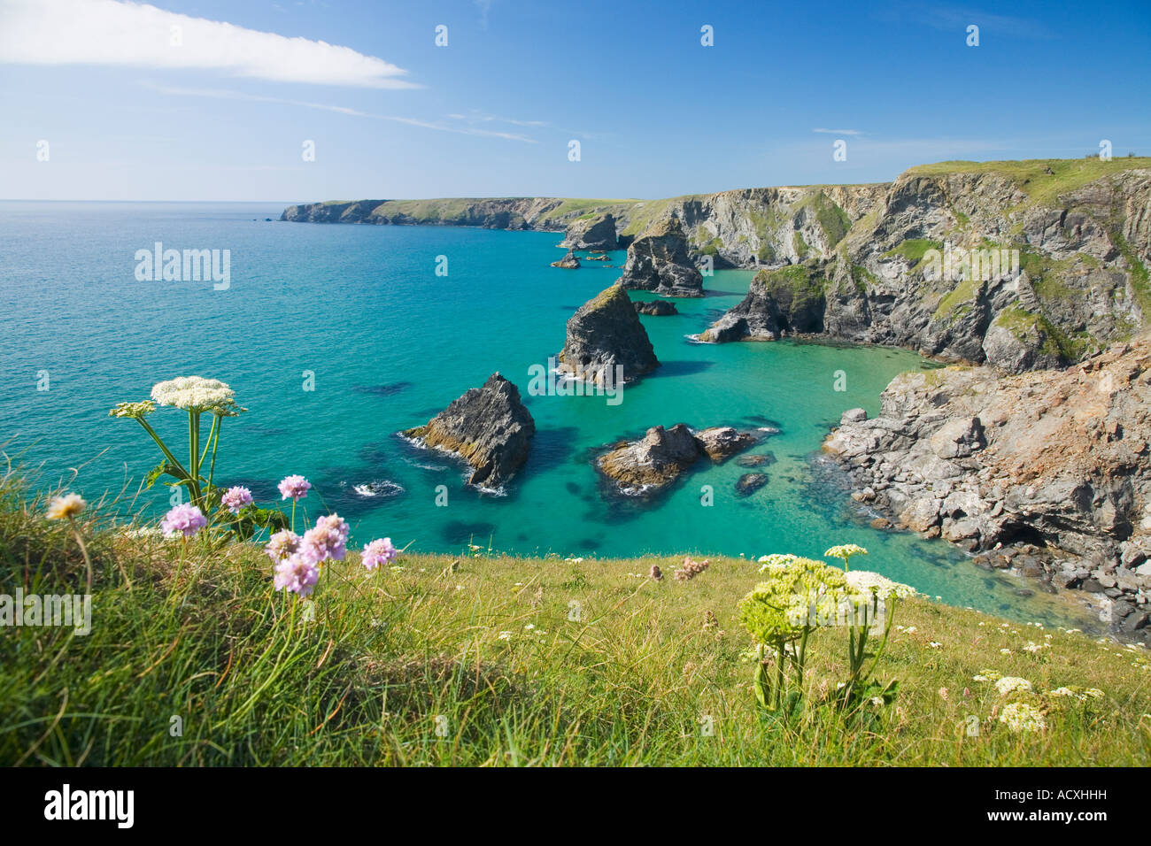 Tregurrian North Cornwall a inizio estate South West England Regno Unito Regno Unito GB Gran Bretagna British Isles EU Europe Foto Stock