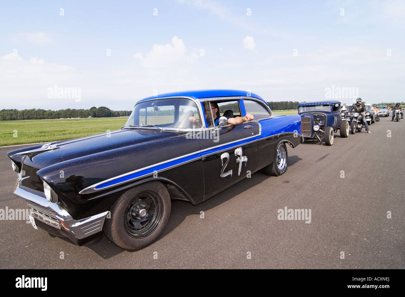 Bottrop Kustom Kulture 2007 Hot Rods Kustoms incrociatori di arte presso l'aerodromo di Bottrop Kirchhellen Foto Stock