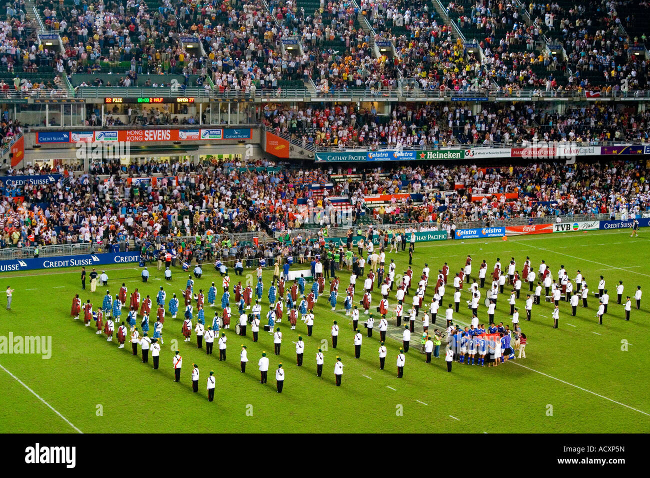 Dopo lo stadio di Samoa Beat Figi per diventare campioni di Hong Kong Sevens Rugby 2007 Foto Stock