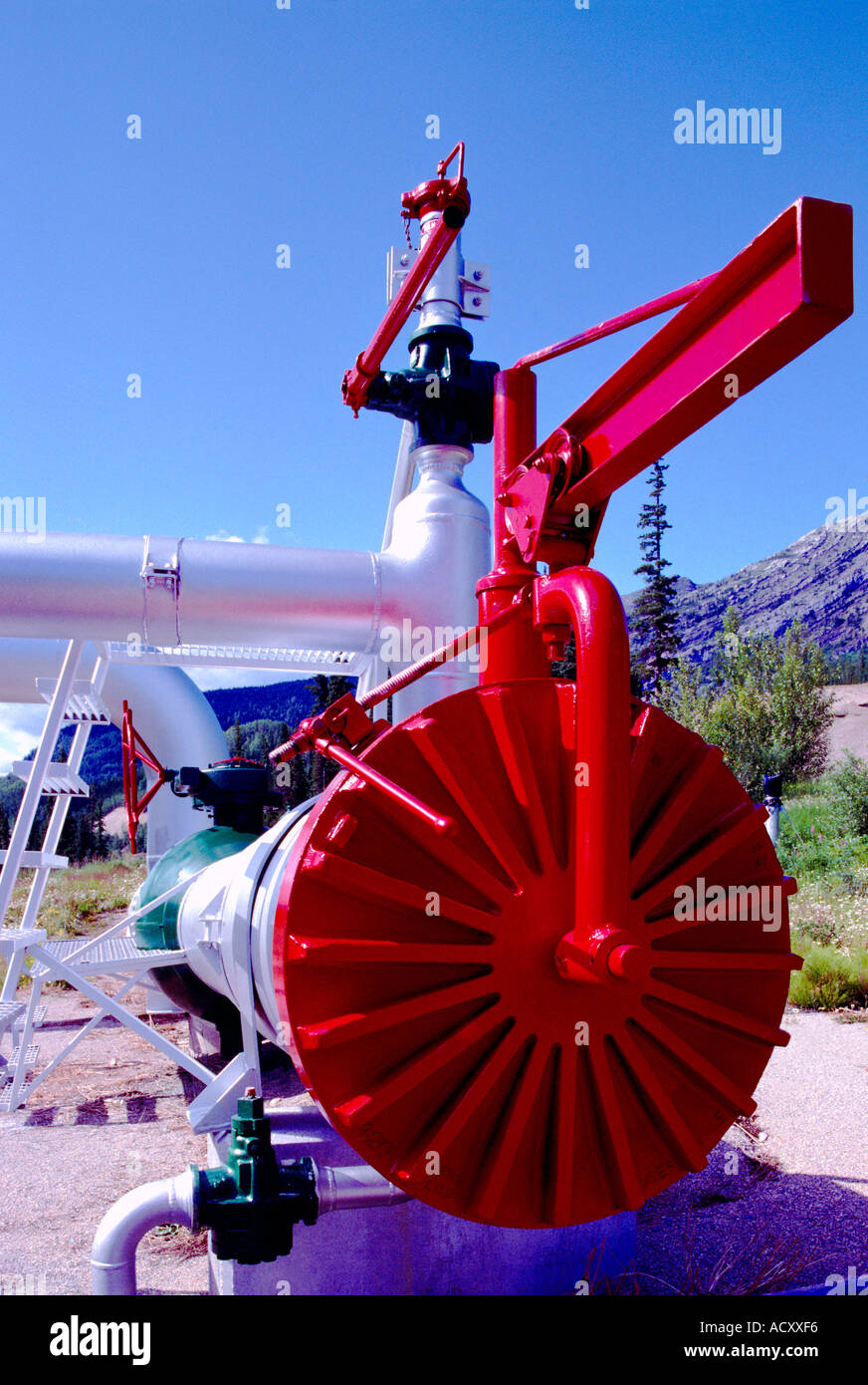 Una conduttura di gas naturale nel Nord della Columbia britannica in Canada Foto Stock