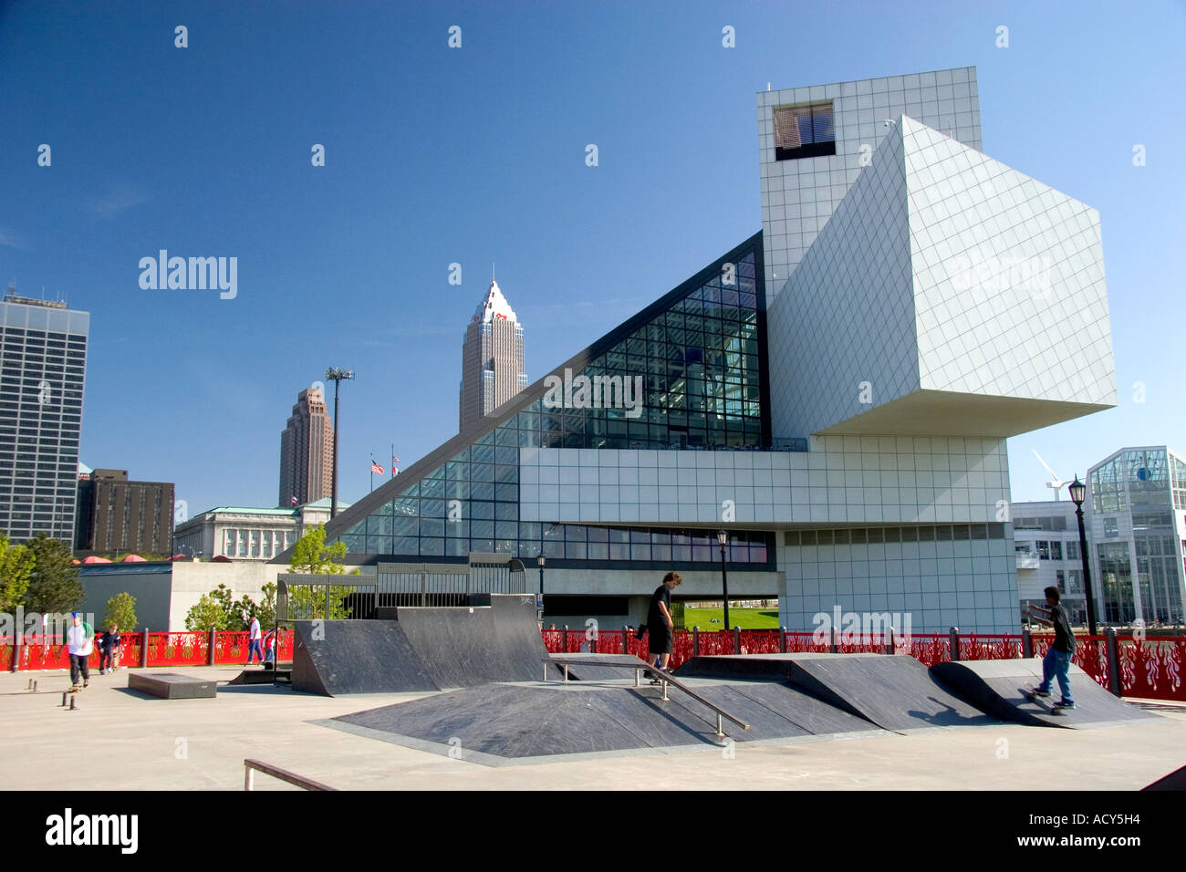 Il Rock and Roll Hall of Fame a Cleveland, Ohio. Foto Stock