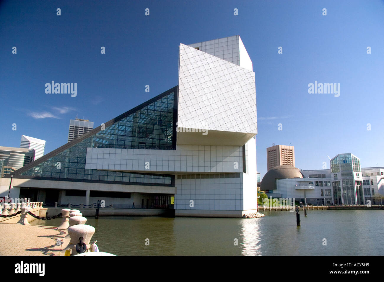 Il Rock and Roll Hall of Fame a Cleveland, Ohio. Foto Stock