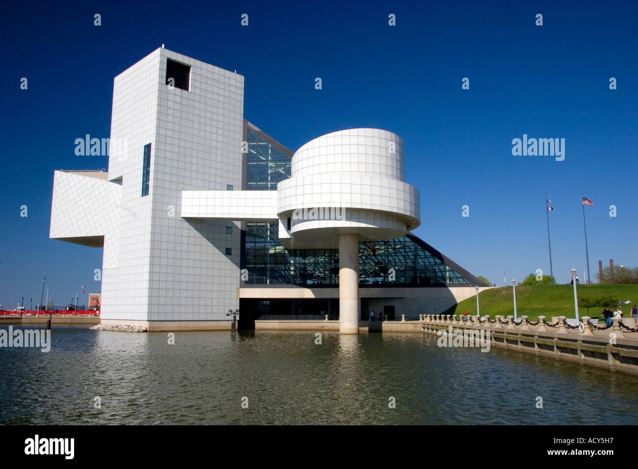 Il Rock and Roll Hall of Fame a Cleveland, Ohio. Foto Stock