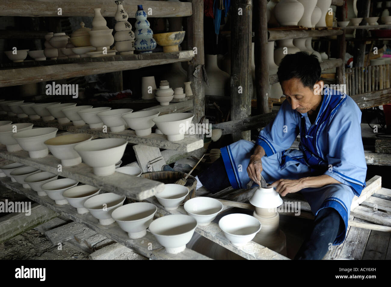 Laboratorio di ceramica di Jingdezhen storico museo ceramica 12 Giu 2007 Foto Stock