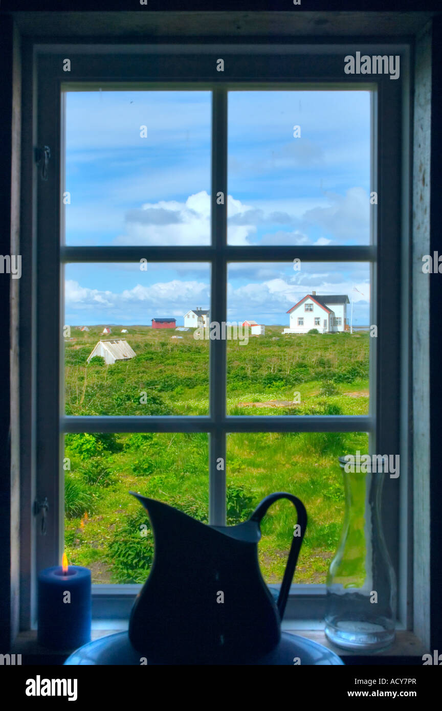 Isola lånan paesaggio dalla finestra Foto Stock