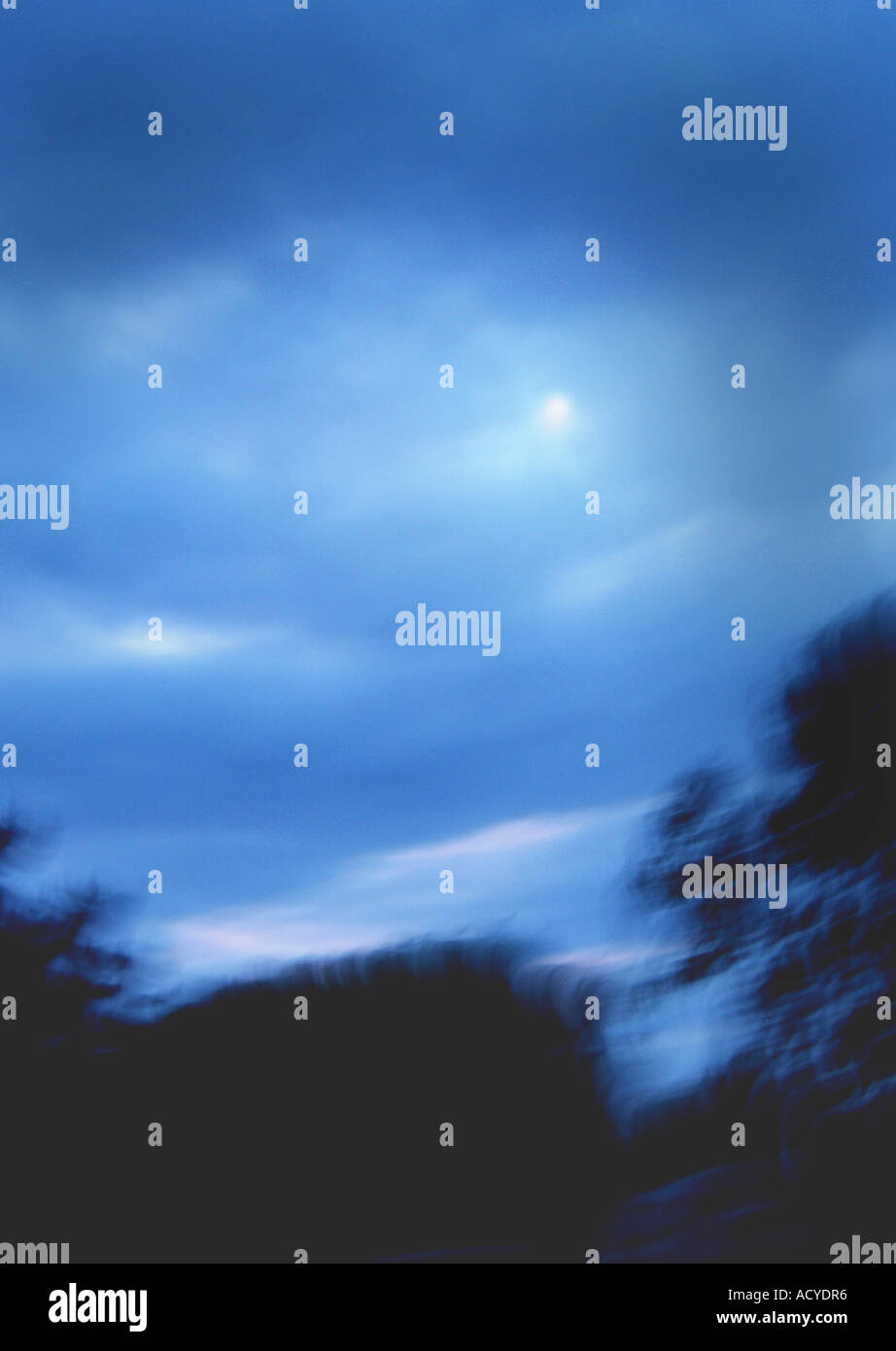 Sfocato cielo notturno Foto Stock