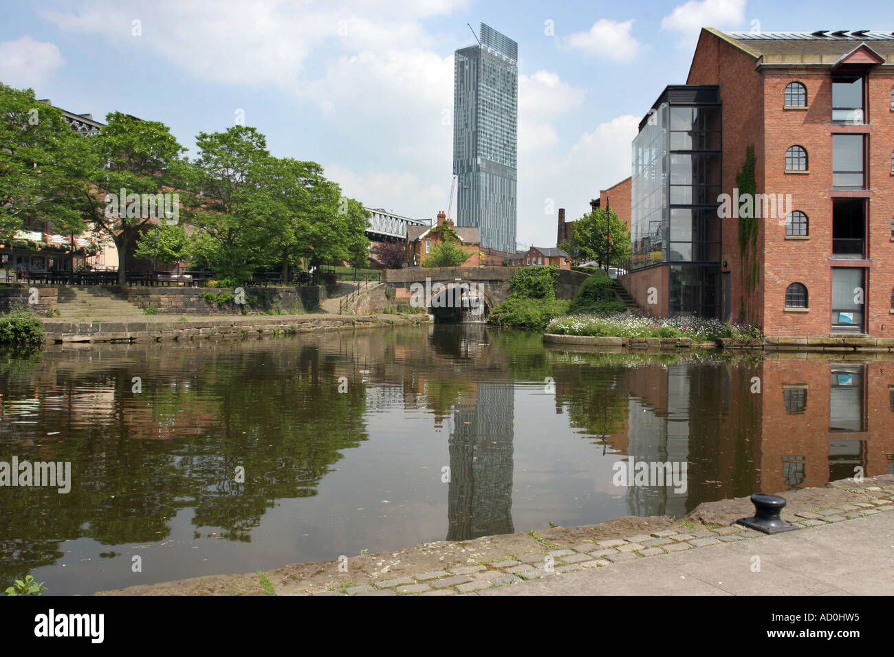 Castlefield, Manchester con Beetham Tower Foto Stock