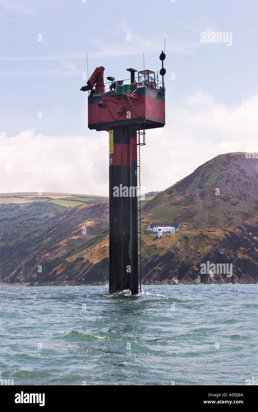 Il Seaflow corrente marina progetto di turbina off punto Foreland Lynmouth North Devon England Foto Stock