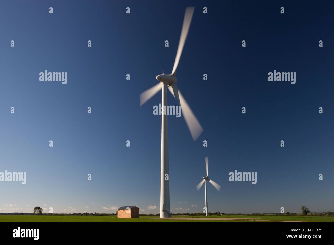 Le turbine eoliche, Burton Wold Wind Farm, Ossett, Kettering, Northamptonshire, England, Regno Unito Foto Stock