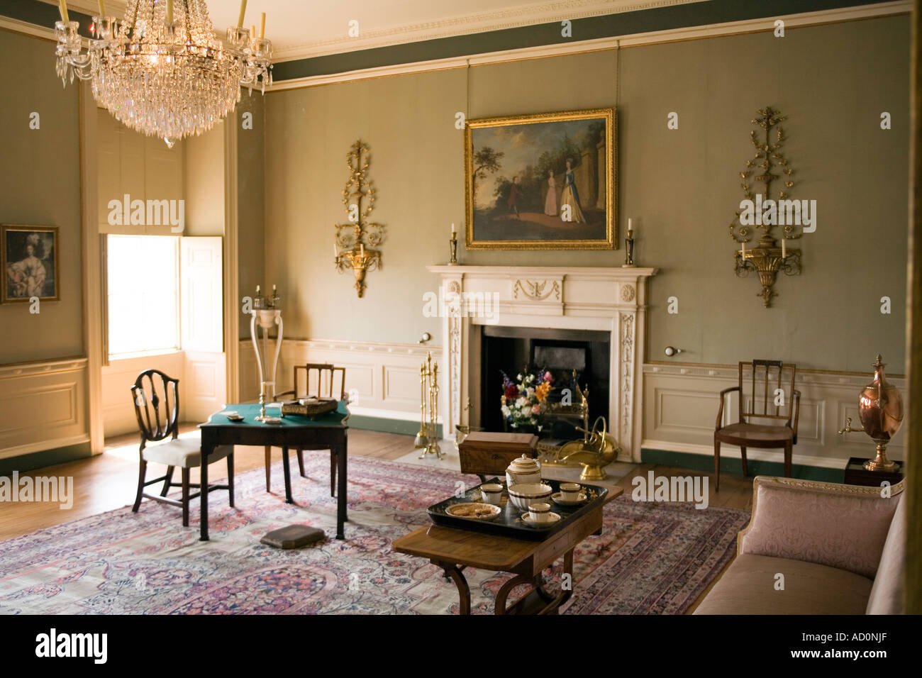 Inghilterra Bristol Great George Street Georgian House Museum sala da disegno Foto Stock