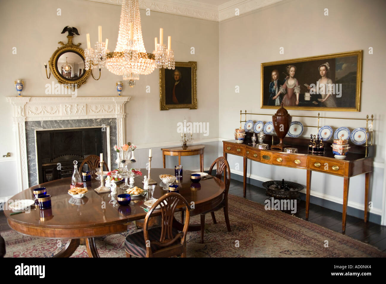Inghilterra Bristol Great George Street Georgian House Museum Sala da Pranzo Foto Stock