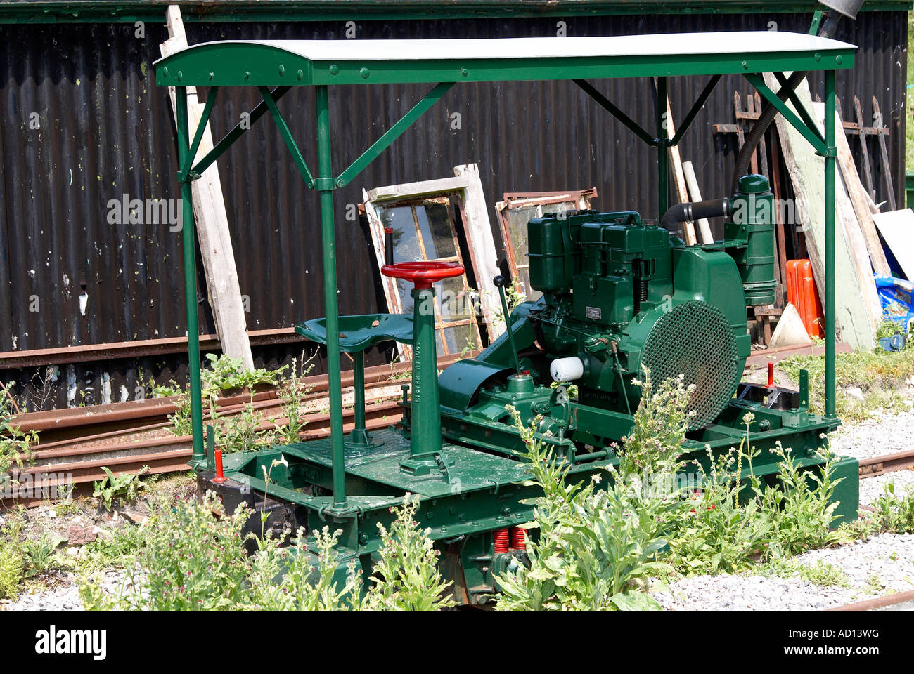 Industrial ferrovia a scartamento ridotto di dimostrazione in pista a Twyford acquedotto vicino a Winchester, Hampshire, Inghilterra. Foto Stock