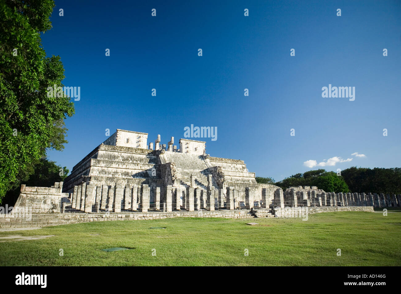 Tempio dei Guerrieri Chichen Itza Yucatan Messico Foto Stock