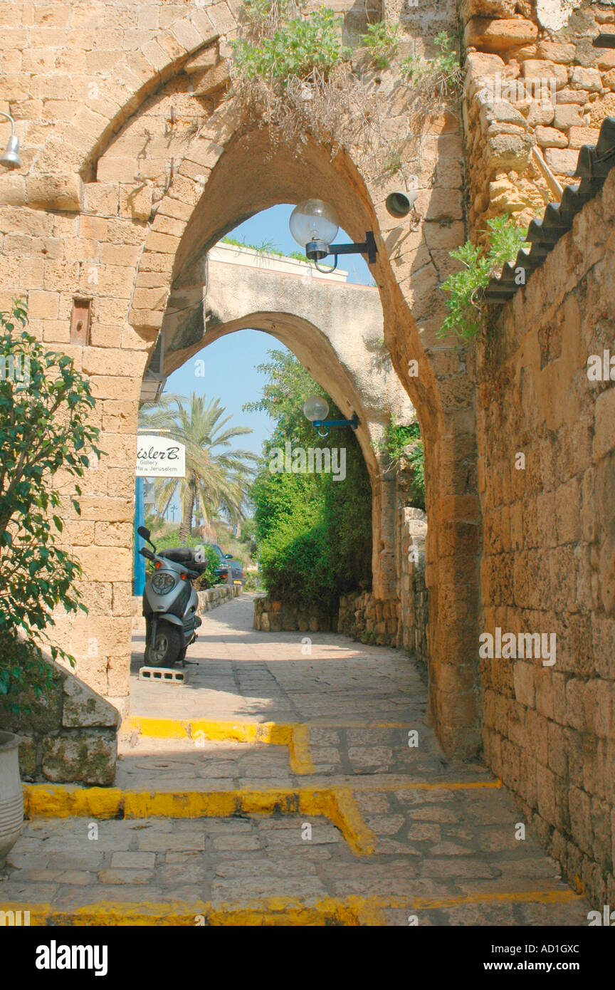 Small Alley nella Vecchia Jaffa Israele Foto Stock