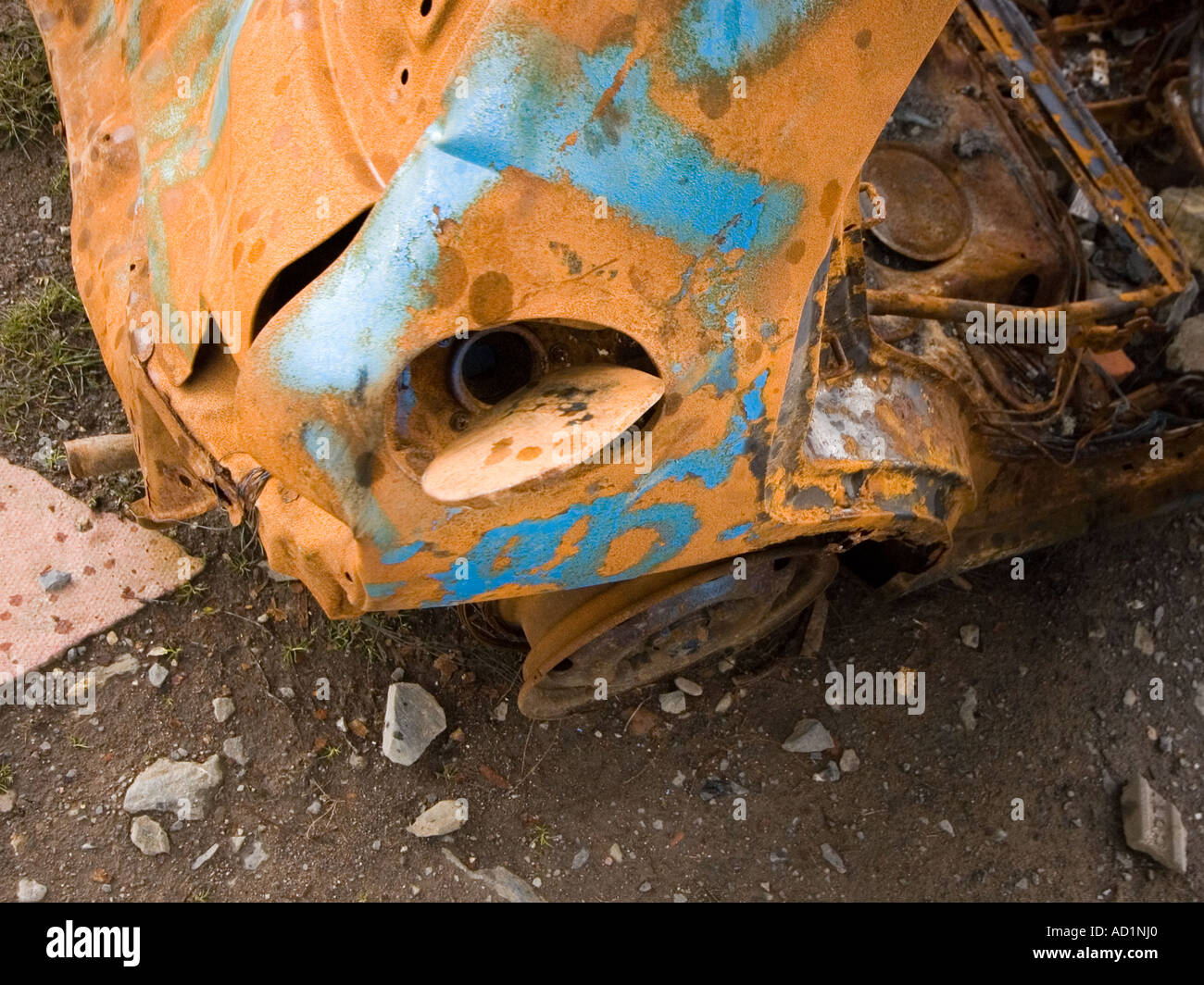 Si è schiantato auto - tappo benzina Foto Stock