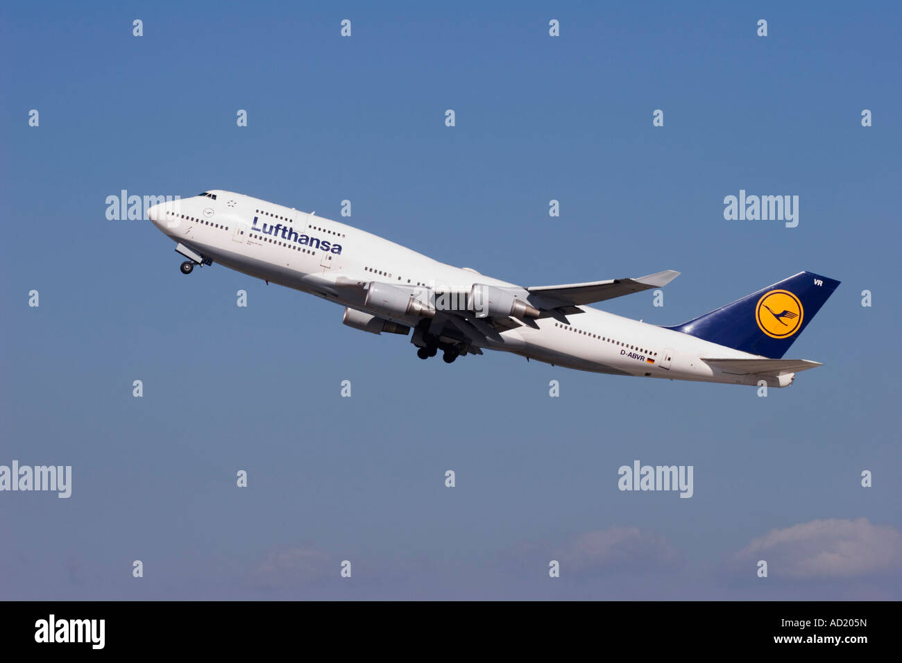 Le compagnie aeree Lufthansa 747 jumbo jet Foto Stock