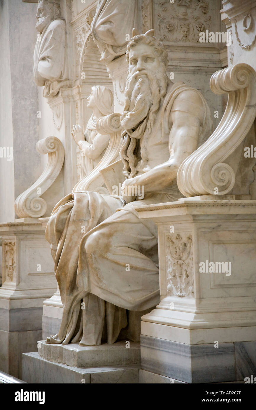 Michelangelo statua in marmo di Mosè presso la Basilica di San Pietro in Vincoli la Basilica di