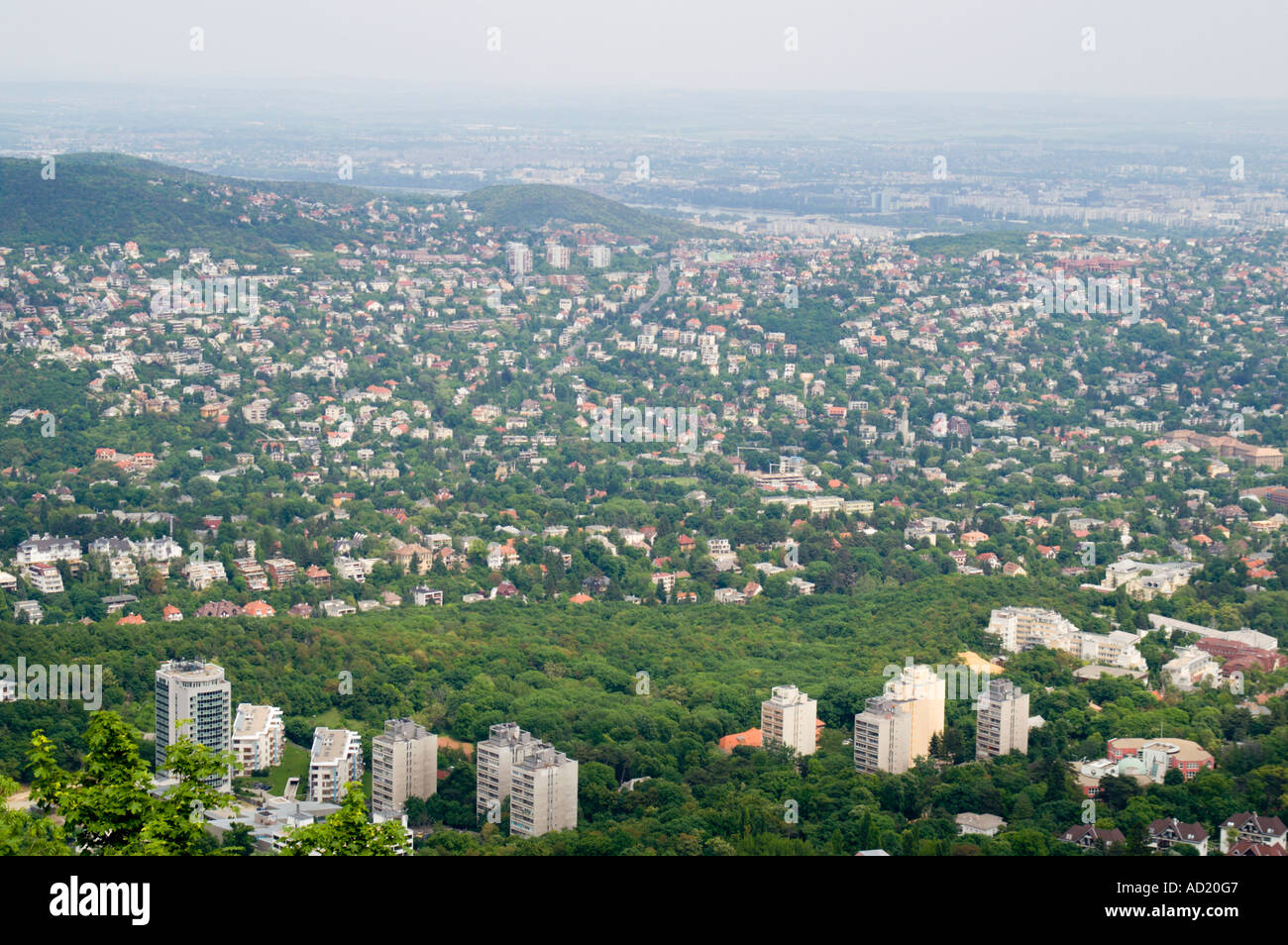 Ungheria Budapest Buda e Obuda visto dalla collina di Janus Foto Stock