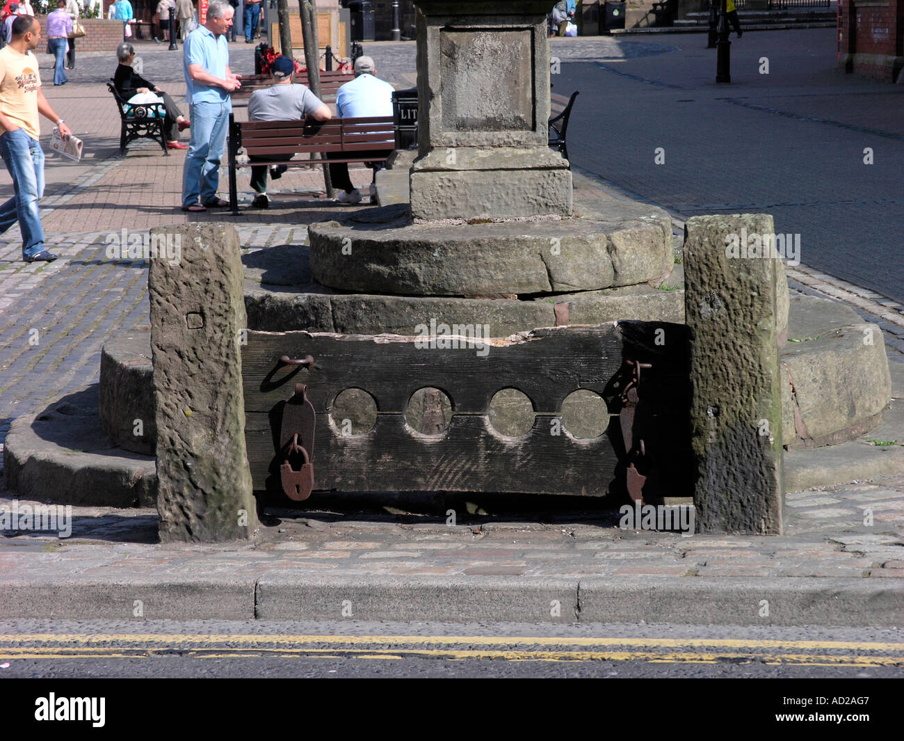 Le scorte in piazza del mercato Poulton le Fylde Foto Stock