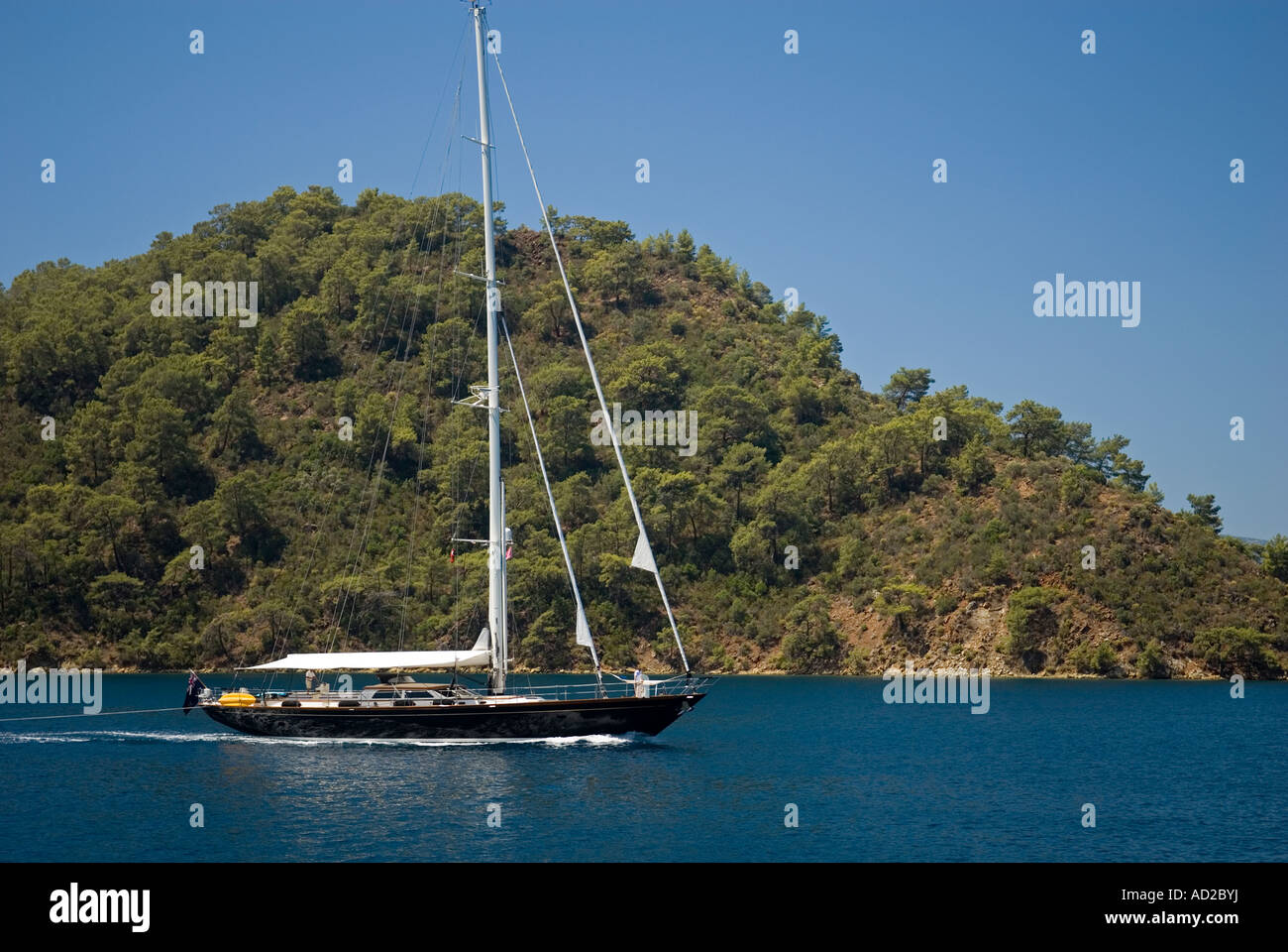 Crusing tra Gocek isole, Fethiye Bay in Turchia. Foto Stock
