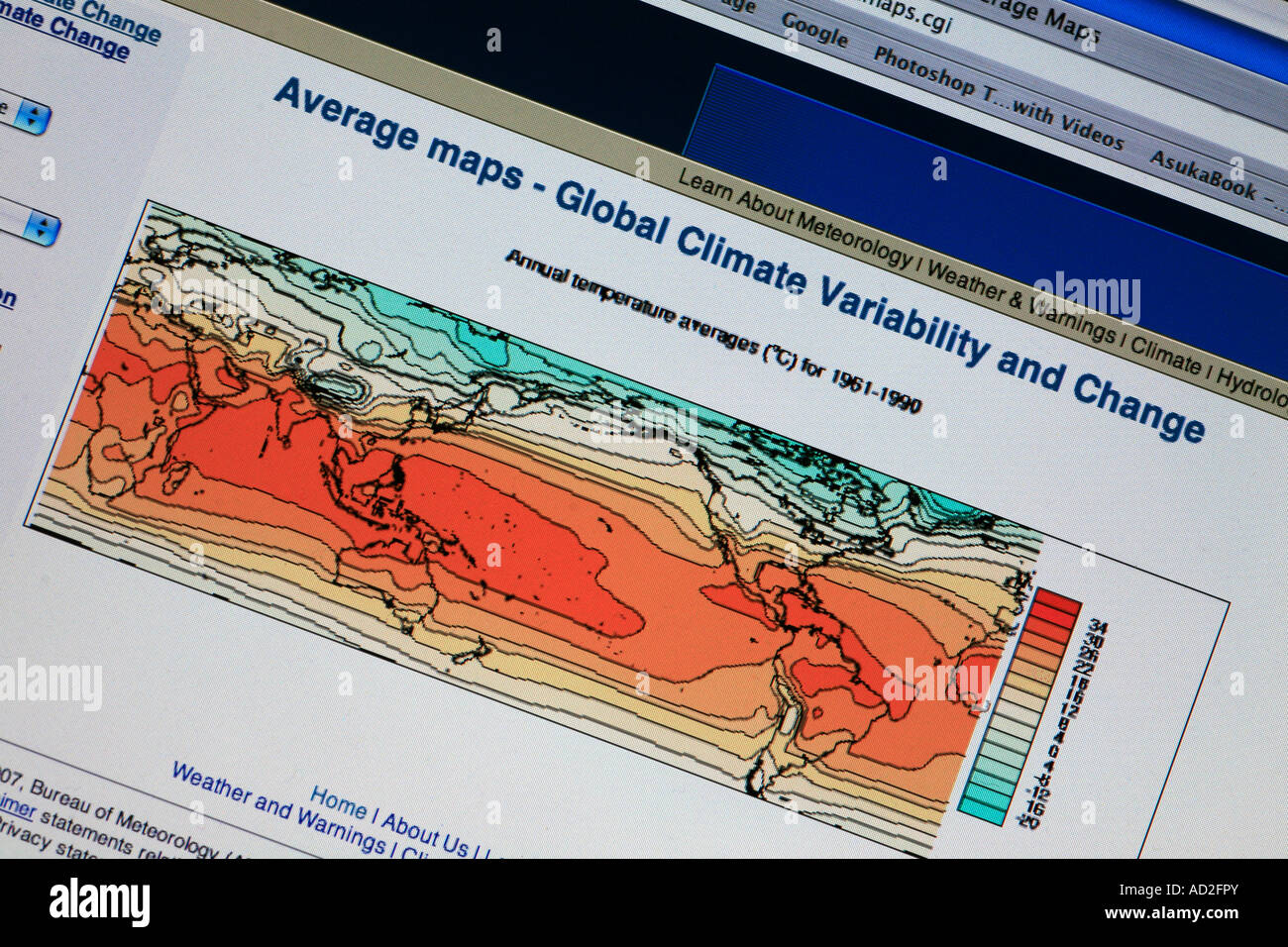 Mappe medio globale di variabilità del clima e il cambiamento Foto Stock