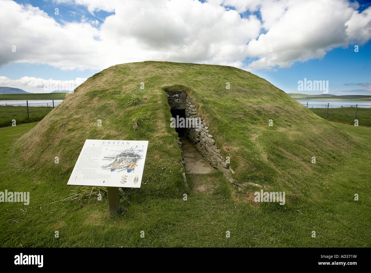 La sepoltura del neolitico Unstan chambered cairn Isole Orcadi Scozia UK Foto Stock