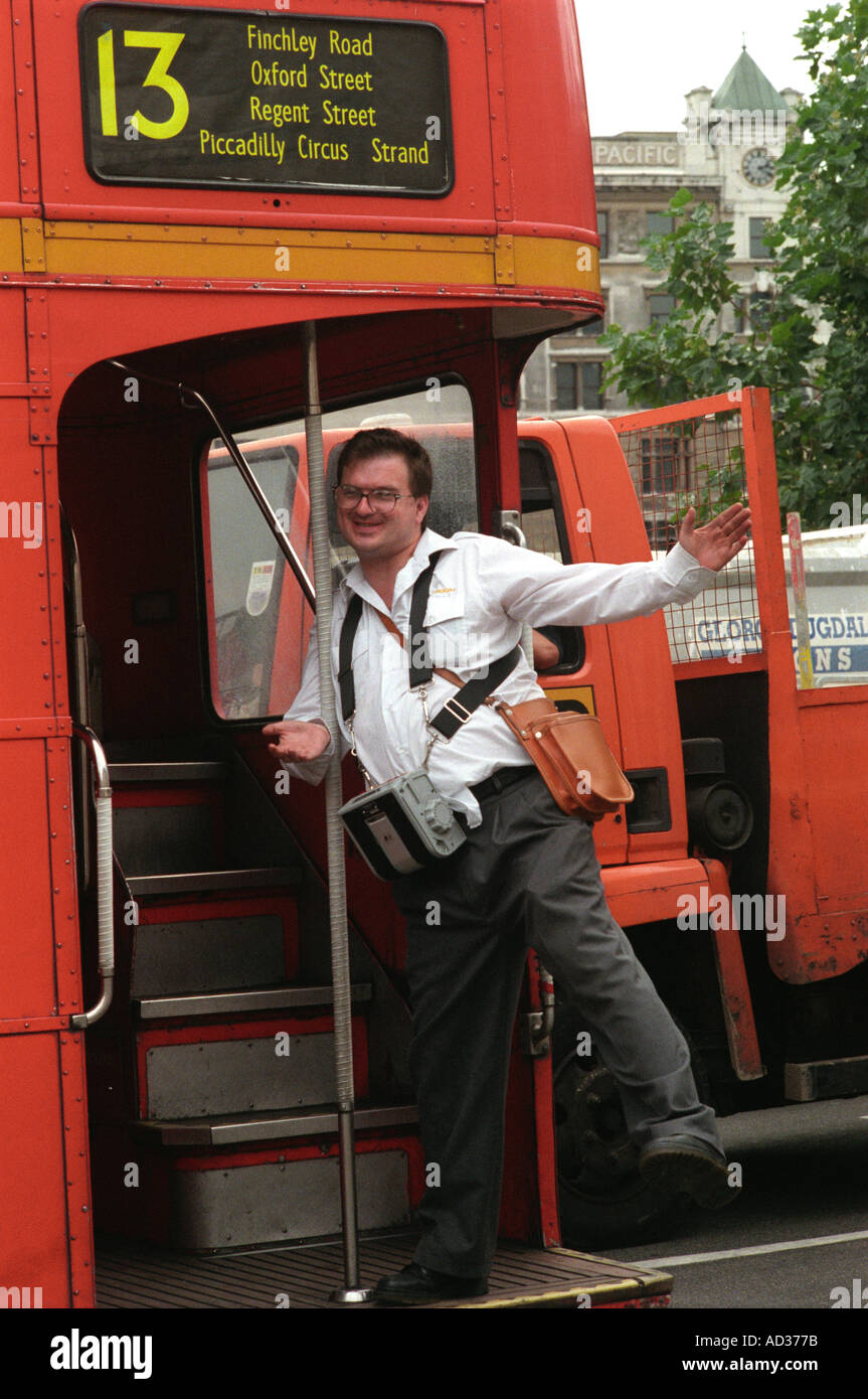 London bus conduttore. Foto Stock