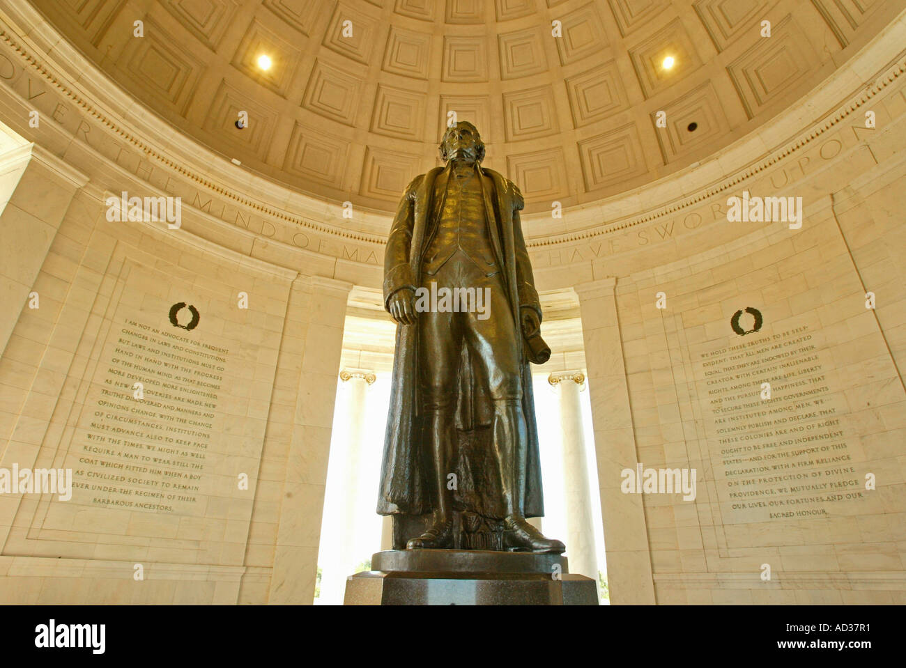 Statua del presidente Thomas Jefferson al Jefferson Memorial a Washington DC, Stati Uniti d'America Foto Stock