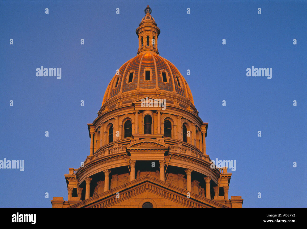 Cupola del Campidoglio dello Stato del Colorado a Denver. Foto Stock