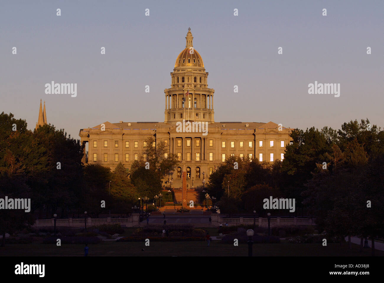 Campidoglio dello Stato del Colorado a Denver, Colorado, Stati Uniti d'America al tramonto. Foto Stock