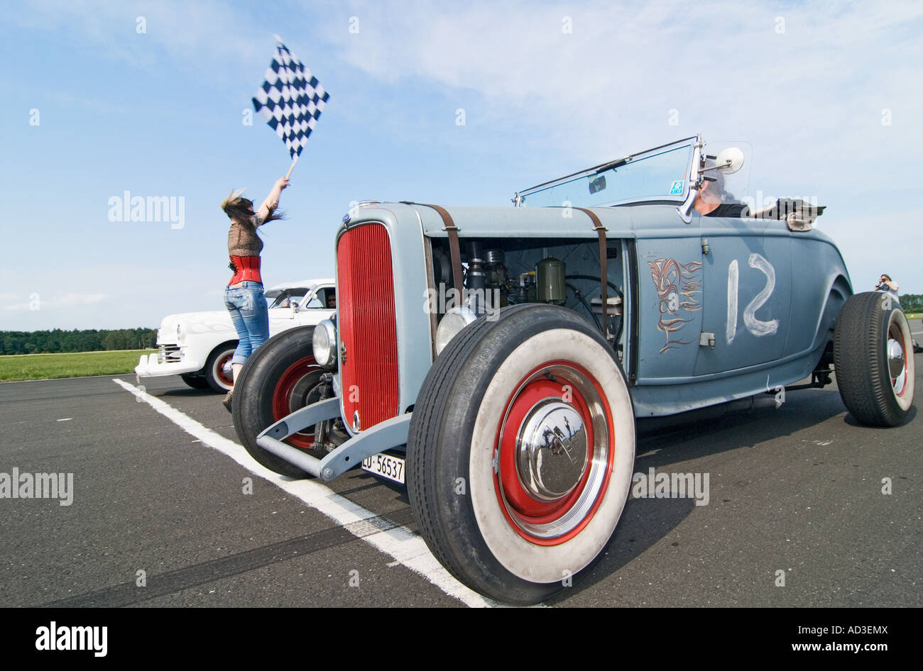 Bottrop Kustom Kulture 2007 Hot Rods Kustoms incrociatori di arte presso l'aerodromo di Bottrop Kirchhellen Foto Stock