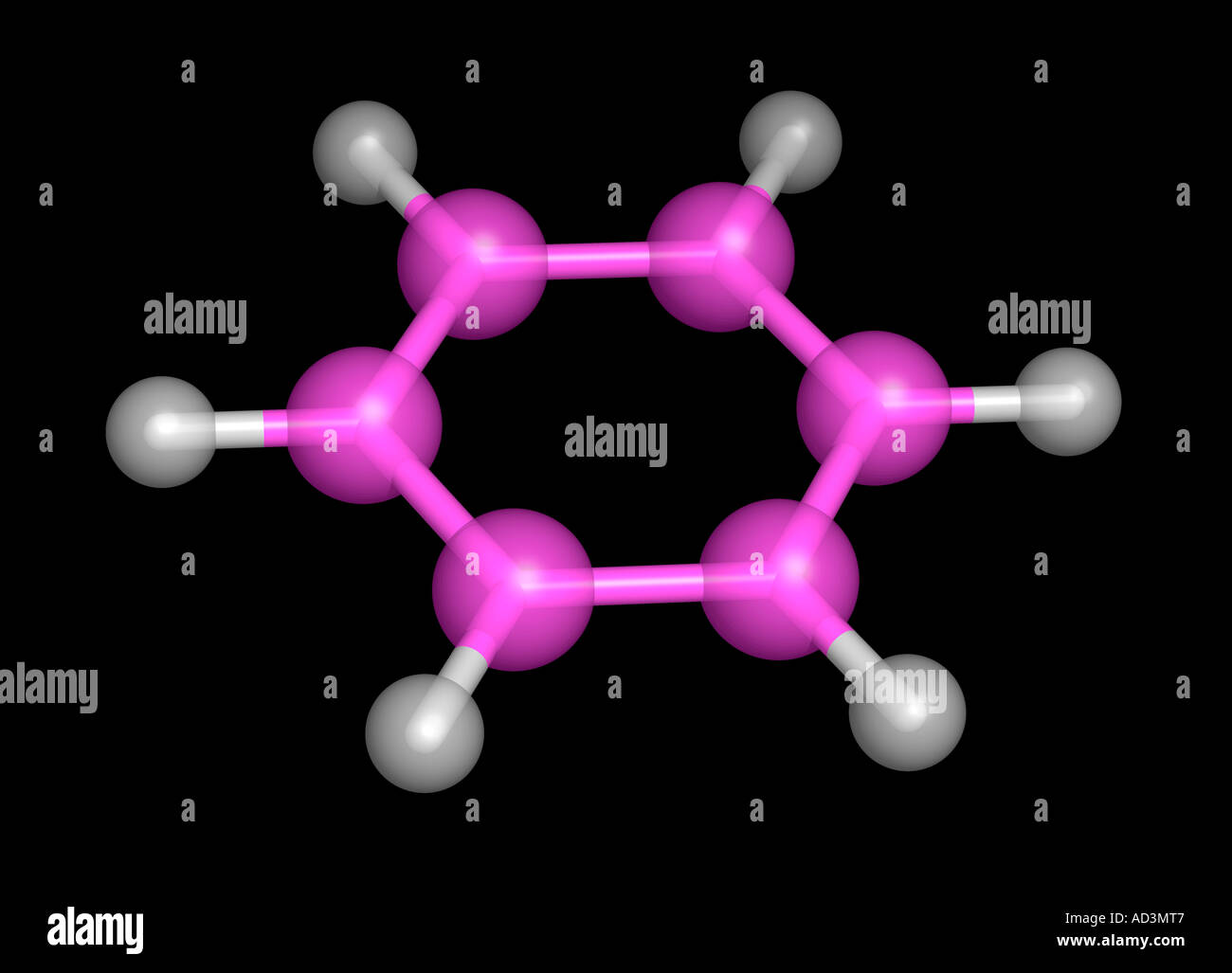 Idrocarburi aromatici Benzene anello molecolare Foto Stock
