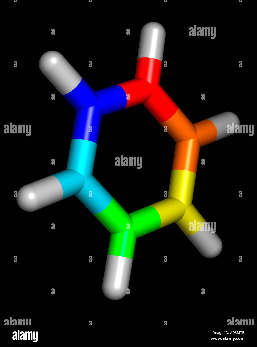 Idrocarburi aromatici Benzene anello molecolare Foto Stock
