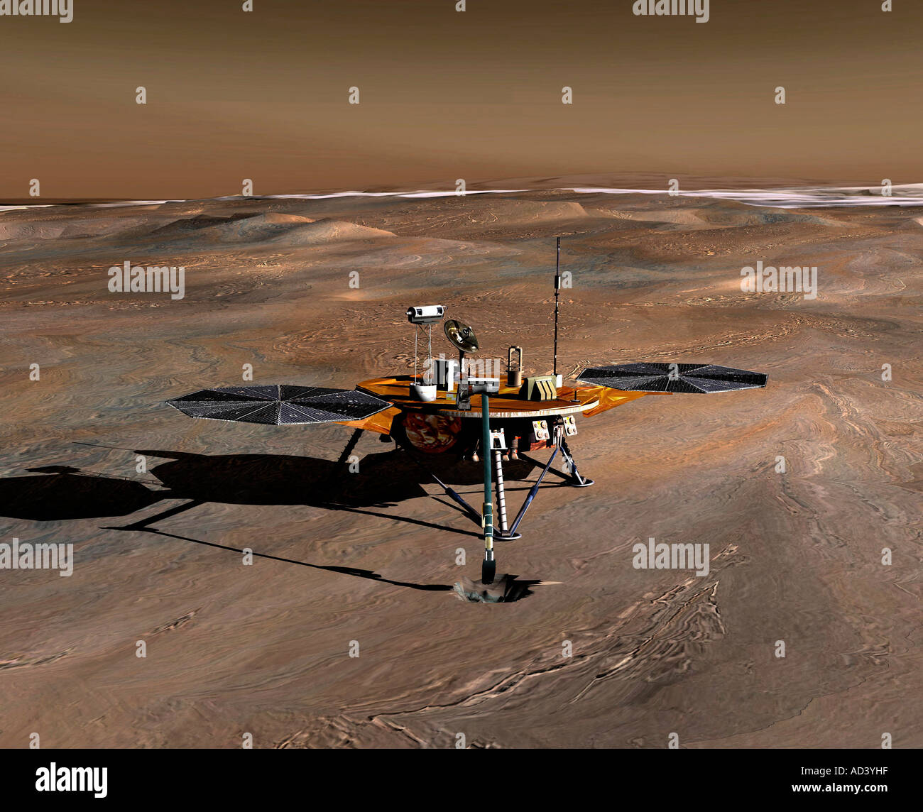 Artista del concetto di Phoenix sulla superficie di Marte. Foto Stock