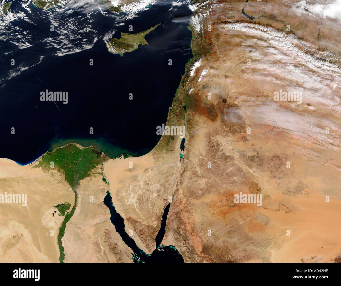 Il Medio Oriente, un'immagine satellitare Foto Stock