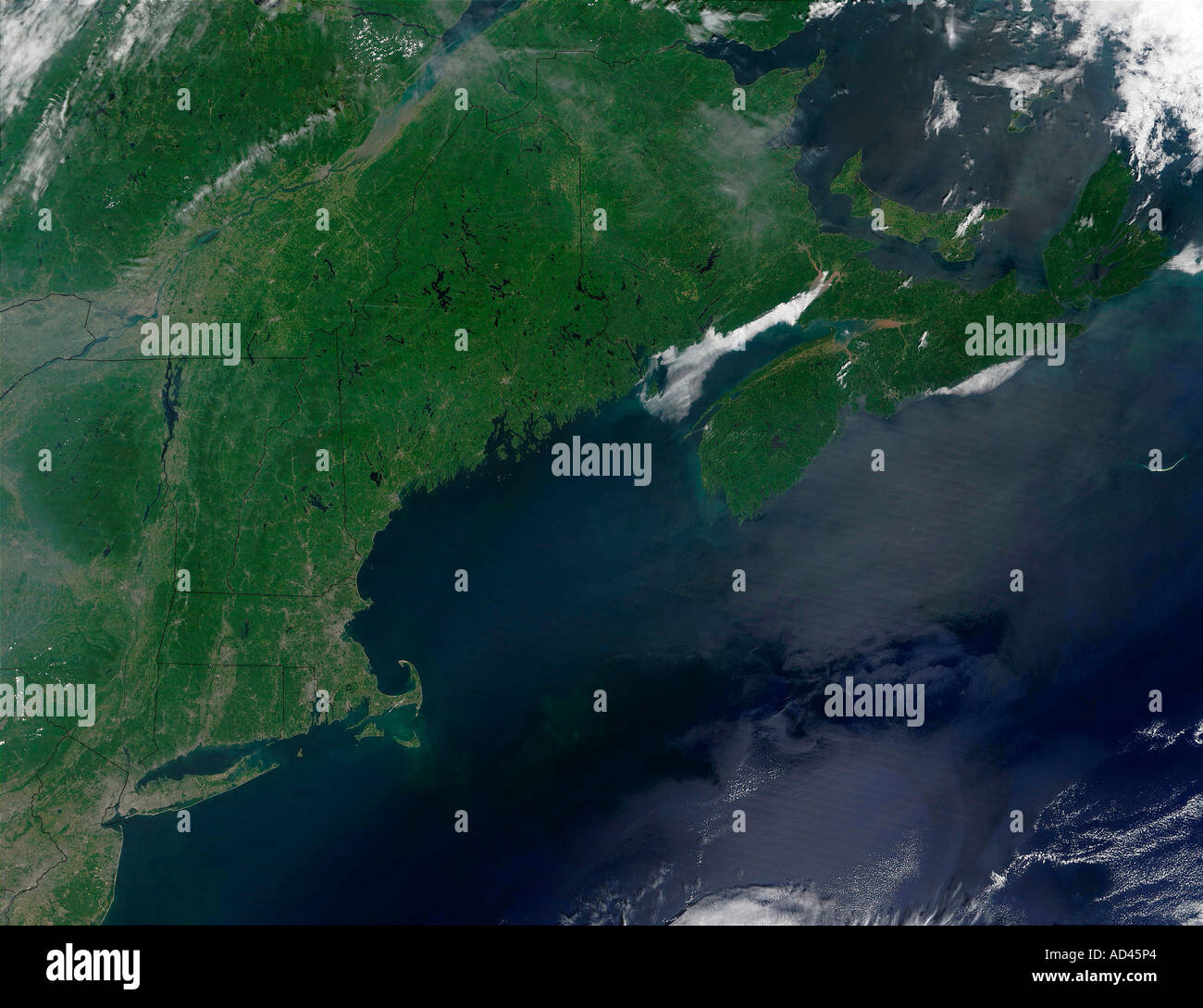 Nordest degli Stati Uniti e del Canada, immagine satellitare Foto Stock