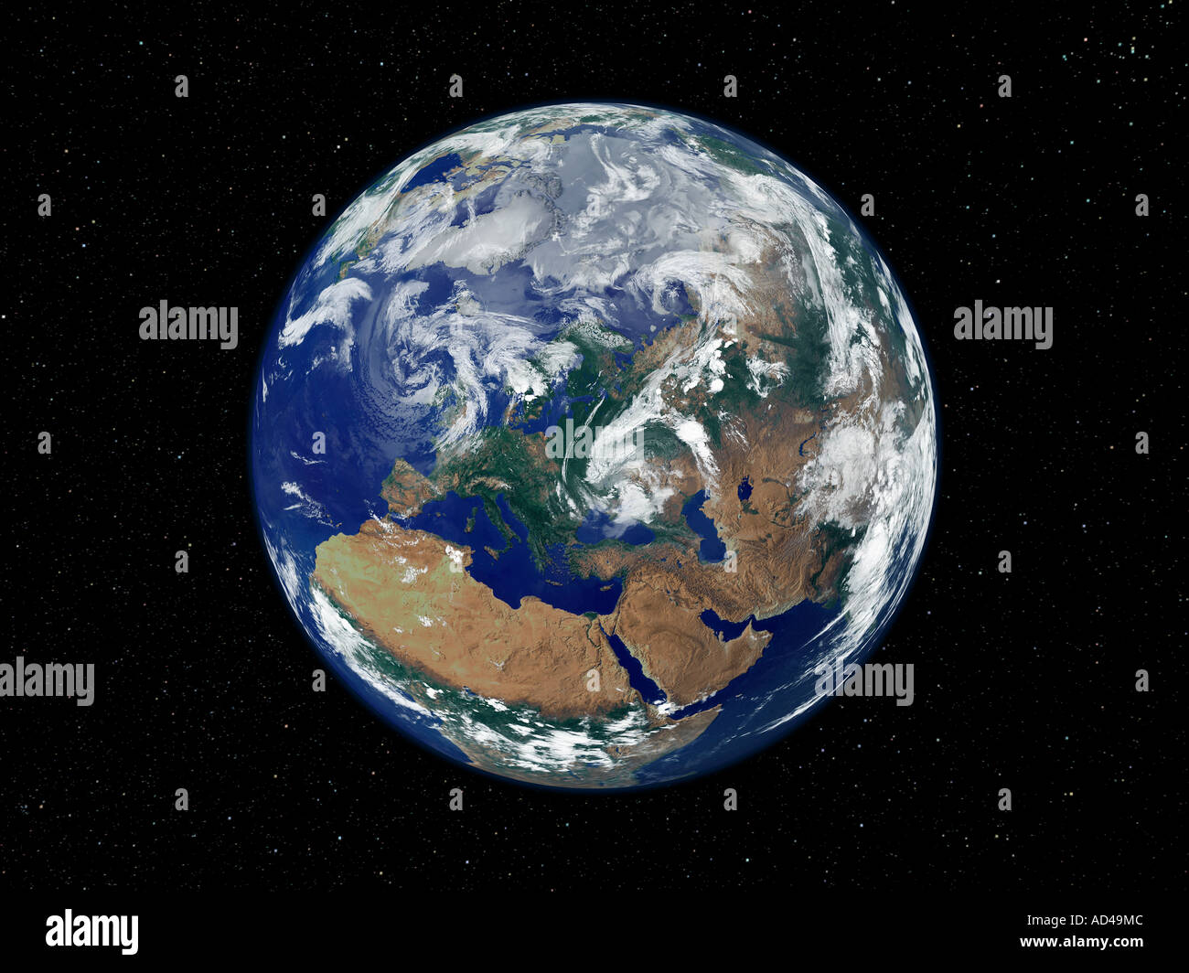 Completamente illuminata immagine di massa centrato su Europa Foto Stock