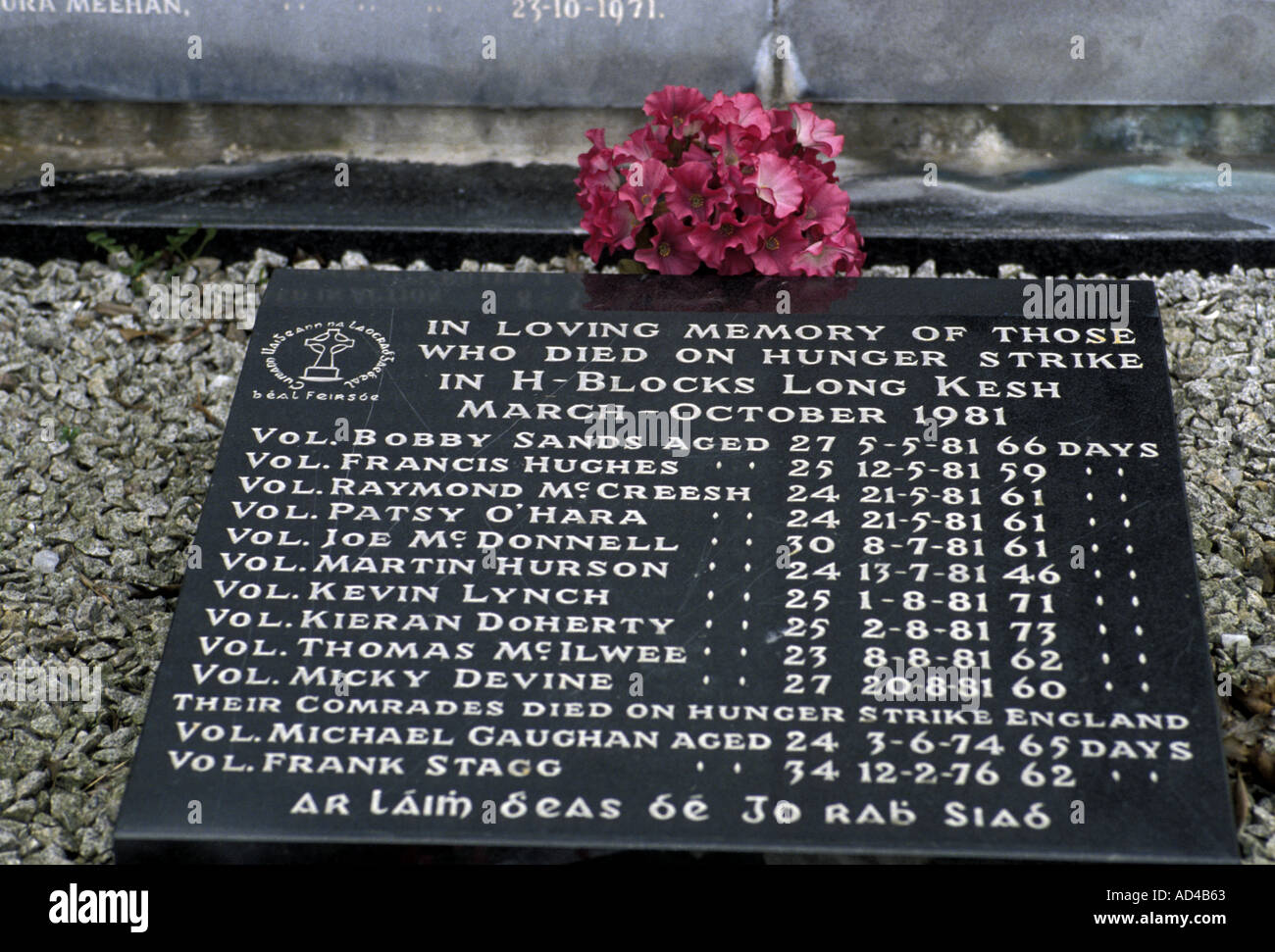 Regno Unito IRA GRAVE il cimitero di MILLTOWN BELFAST Foto Stock