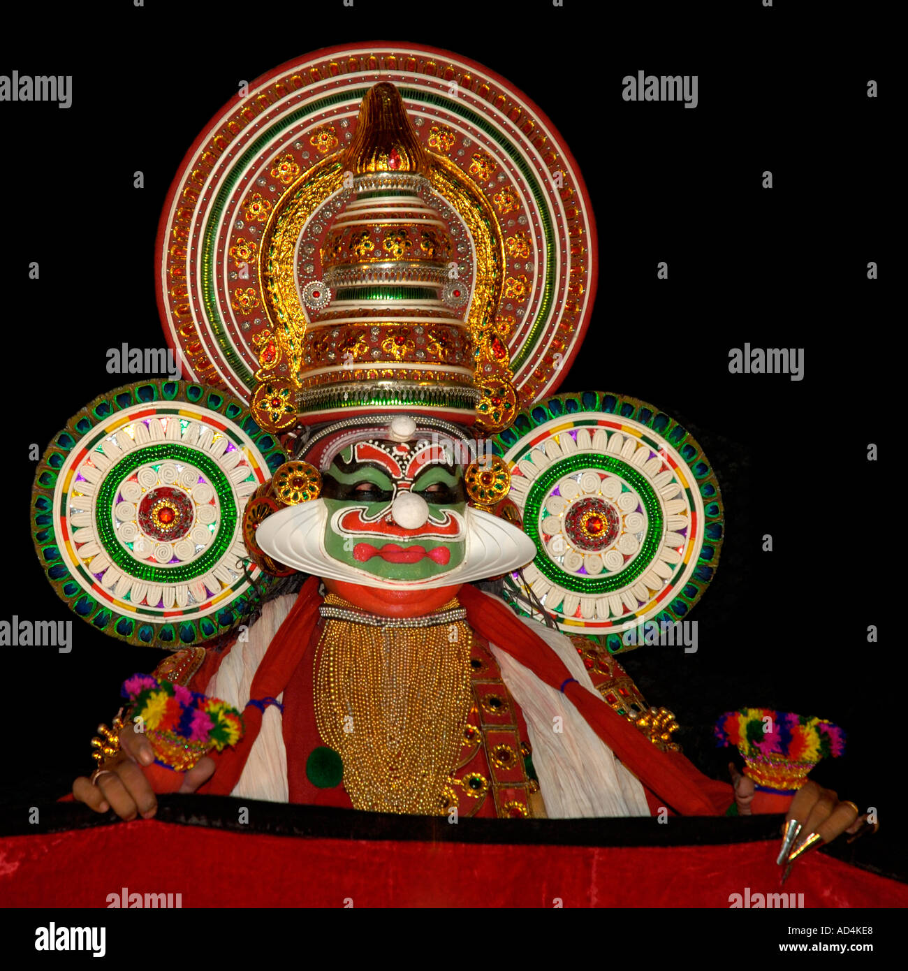 Kathakali ballerino e performer Kerala India del Sud Foto Stock