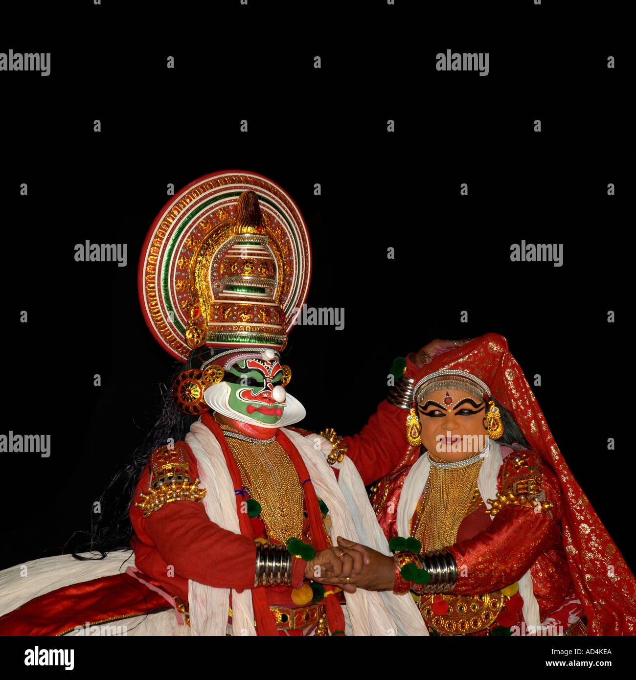 Kathakali ballerino e performer Kerala India del Sud Foto Stock
