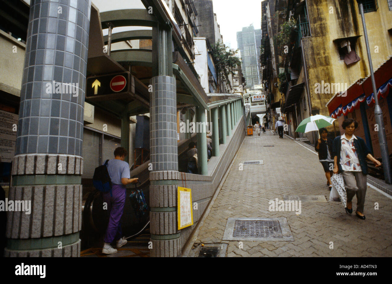 Central Hong Kong Isola Nuova Escalator Foto Stock